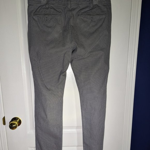 Express Slim Fit Grey Checkered Chinos 32x32 - Picture 5 of 8